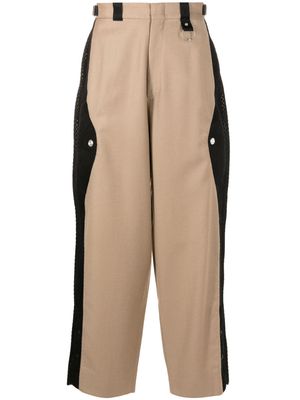 PACE mesh-panelled wide-leg wool trousers - Brown