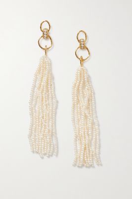 Pacharee - Latok Gold-plated Pearl Earrings - White
