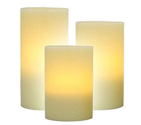 Pacific Accents Set of 3 Graduated Flameless Ca ndles