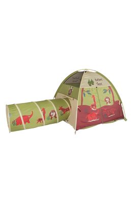 Pacific Play Tents Jungle Safari Play Tent with Tunnel in Green Tan