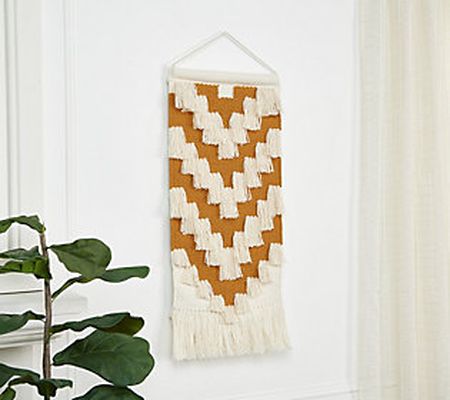 Pacific Thyme Handwoven 26" Fabric Tapestry Wall Decor