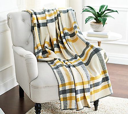 Pacific Thyme Oversized Plaid Throw Blanket