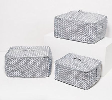 Pacific Thyme Set of 3 Collapsible Fabric Storage Bags