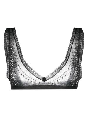 Paco Rabanne bead-embellished bra - Black