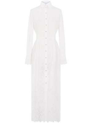 Paco Rabanne broderie anglaise long shirtdress - White