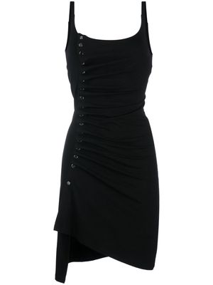 Paco Rabanne button-detailed draped minidress - Black