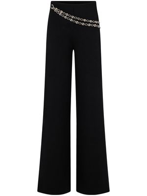 Paco Rabanne chain-detail knitted trousers - Black
