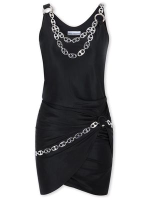 Paco Rabanne chain embellished mini dress - Black