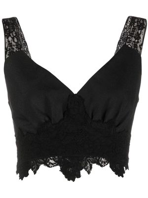 Paco Rabanne - Cropped Lace Top - Black
