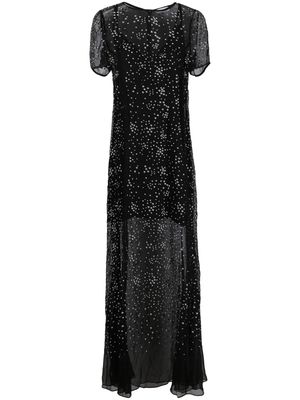 Paco Rabanne embellished silk maxi dress - Black