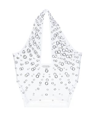 Paco Rabanne eyelet-embellished transparent tote bag - Neutrals