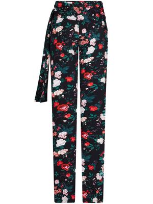 Paco Rabanne floral-print straight trousers - Black