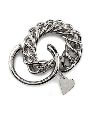 Paco Rabanne heart-pendant chain-link bracelet - Silver