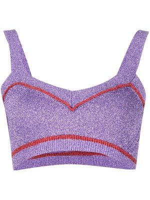 Paco Rabanne knitted crop top - Red