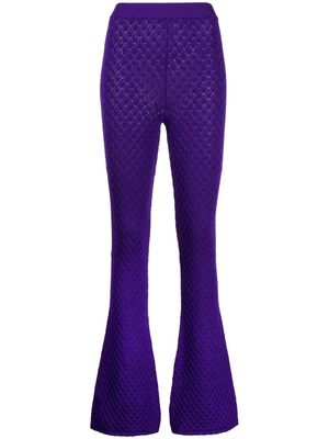 Paco Rabanne knitted flared-leg trousers - Purple