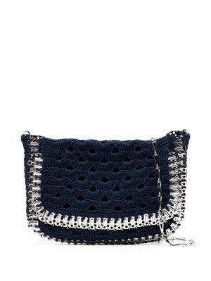 Paco Rabanne large Knit shoulder bag - Blue