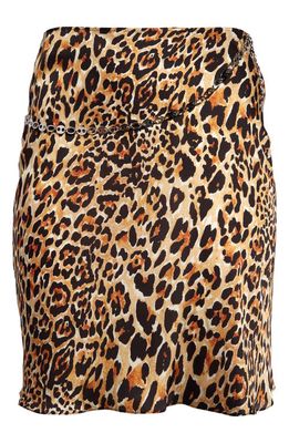 paco rabanne Leopard Print Belt Detail Skirt in Leopard Commercial