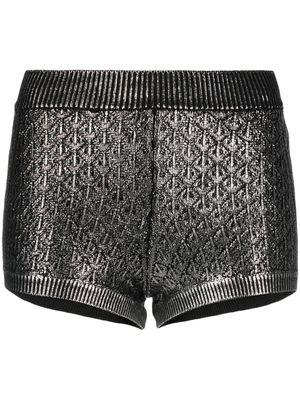 Paco Rabanne metallic knitted mini shorts - Silver