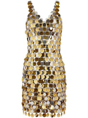 Paco Rabanne paillette-chainmail sparkle minidress - Gold