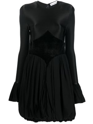 Paco Rabanne panelled flare dress - Black