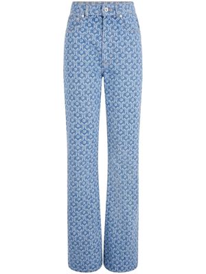Paco Rabanne patterned straight-leg jeans - Blue