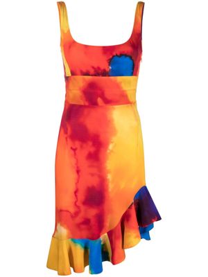 Paco Rabanne Plastic Art tie-dye dress - Red