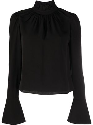 Paco Rabanne ruched long-sleeve top - Black