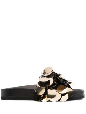 Paco Rabanne sequin-embellished slides - Black