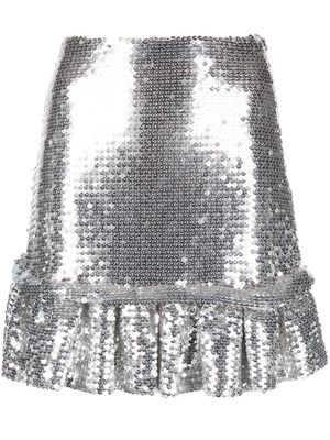 Paco Rabanne sequinned pleated mini skirt - Grey