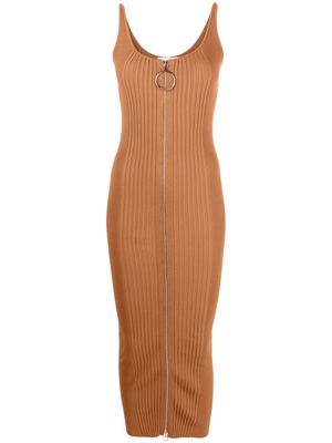 Paco Rabanne sleeveless knitted dress - Brown