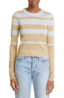 paco rabanne Sparkle Stripe Sweater in Gold/Silver