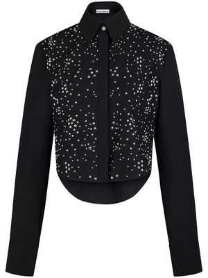 Paco Rabanne stud-embellished cropped shirt - Black