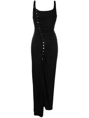 Paco Rabanne stud-embellished ruched maxi dress - Black