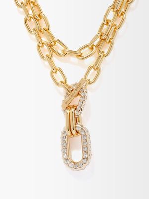 Paco Rabanne - Xl-link Crystal-embellished Lariat Necklace - Womens - Gold