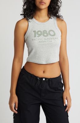 PacSun 1980 Crop Tank Top in Heather Grey 