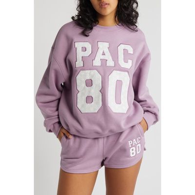 PacSun 1980 Eyelet Crewneck Sweatshirt in Lavender Mist 