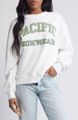 PacSun Arch Logo Graphic Sweatshirt in Bright White 