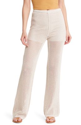 PacSun Ava Open Stitch Pants in White Sand
