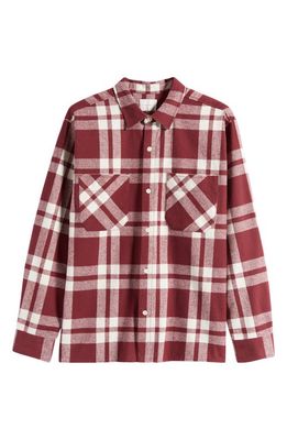 PacSun Ben Plaid Button-Up Shirt in Burgundy