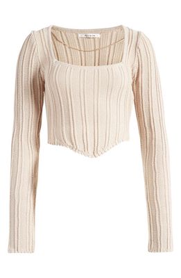 PacSun Chandler Cotton Corset Sweater in Gray Morn
