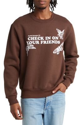 PacSun Check In Graphic Sweatshirt in Brown