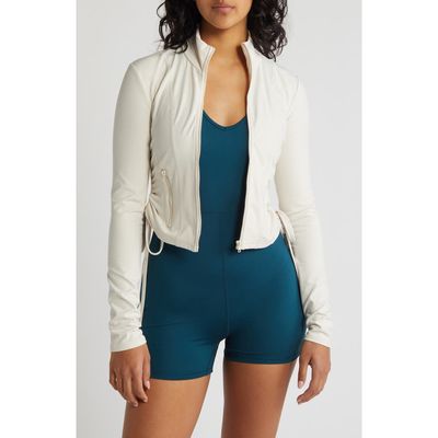 PacSun Cinched Free Form Jacket in White Sand