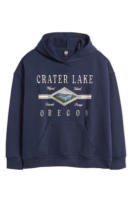 PacSun Crater Lake Oversize Graphic Hoodie in Navy Blazer