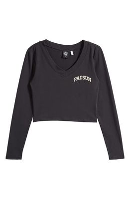 PacSun Crop Jersey Logo T-Shirt in Black