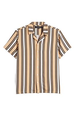 PacSun Darcy Short Sleeve Button-Up Resort Shirt in Cream/Tan