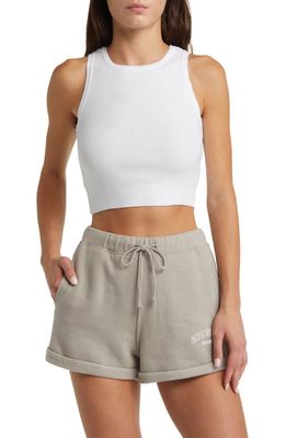 PacSun Downtown Rib Crop Tank in Bright White