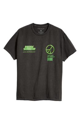 PacSun Find Peace Graphic T-Shirt in Washed Black
