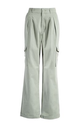 PacSun Flare Twill Cargo Pants in Lily Pad