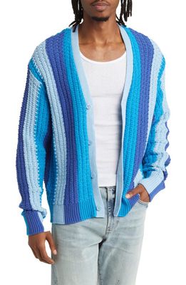 PacSun Freddy Dawn Stripe Cotton Cardigan in Blue Multi