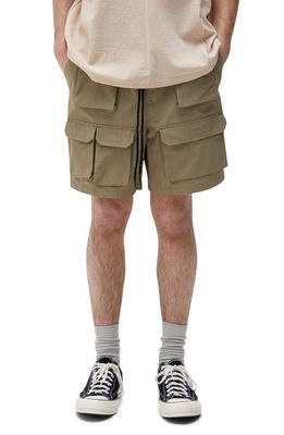 PacSun Gabriel Olive Nylon Shorts in Aloe